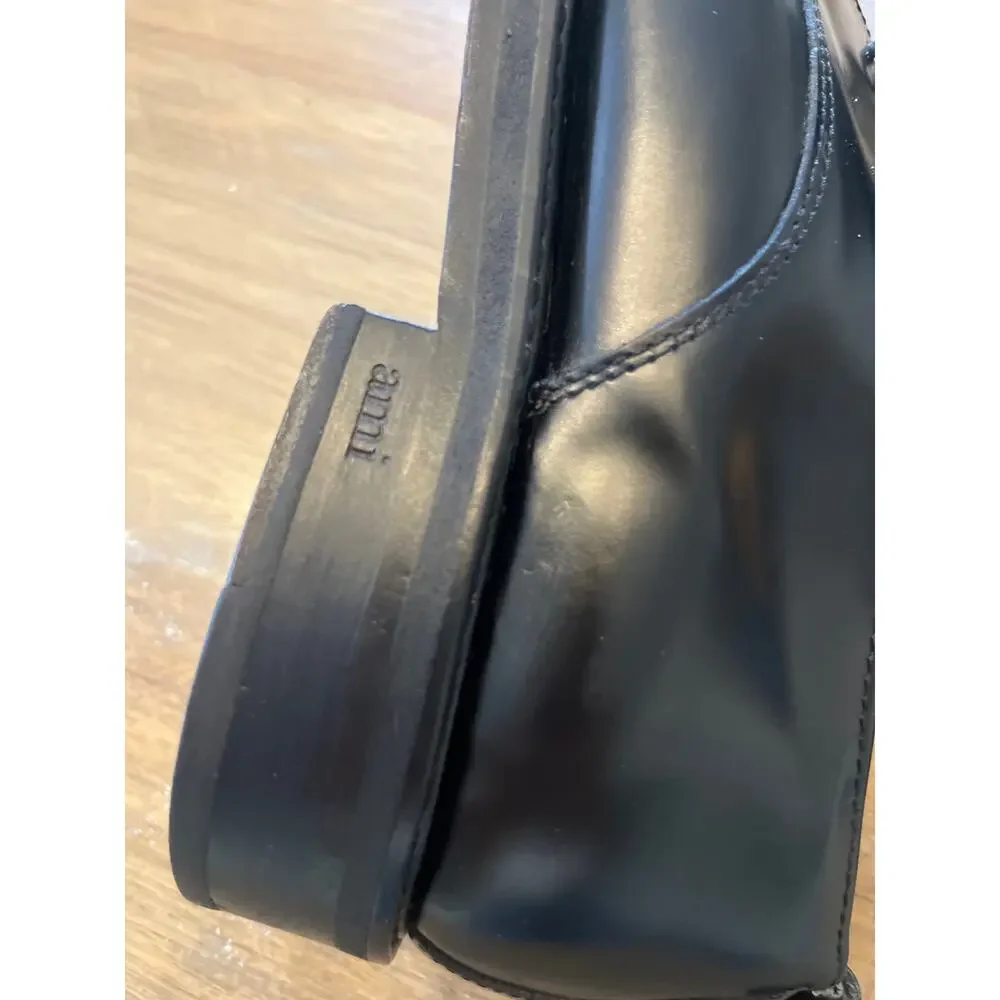 Ami Men’s black leather lace up dress shoes size 43